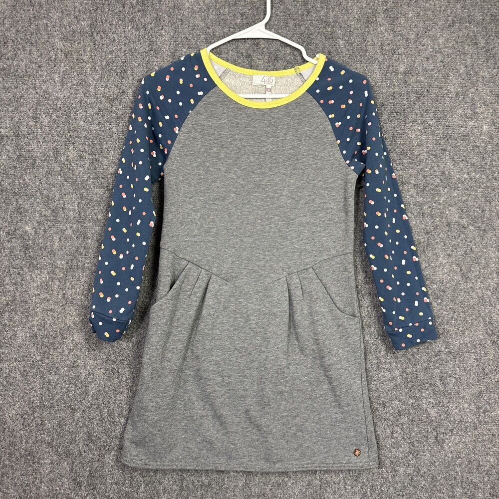 Matilda Jane 435 Weekend With You Girls Dress Sz 10 Gray Blue Sweatshirt Casual